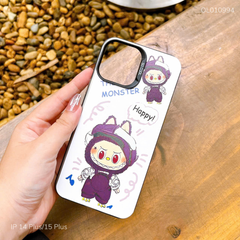 Ốp IP 14 Plus/15 Plus lưng cứng Labubu tím Happy