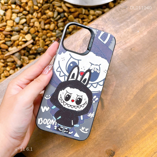 Ốp IP 11 6.1 lưng nhám Labubu đen boom