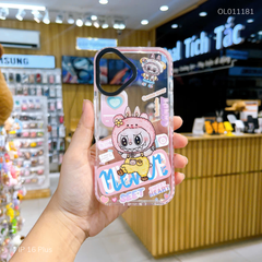 ** Ốp iPhone 16 Plus dẻo trong Labubu hồng Sweet phối viền