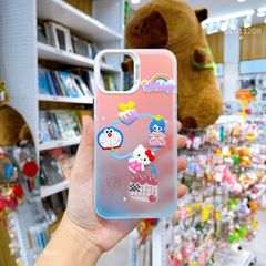 Ốp IP 12 Pro Max nhám phản quang đính sticker Holiday Cầu vồng
