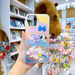 Ốp IP 13 Pro Max nhám phản quang đính sticker Thỏ Kir