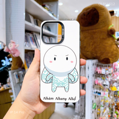 Ốp IP 14 Pro lưng cứng Thỏ bảy màu nền trắng