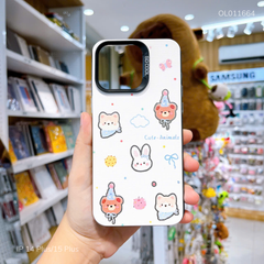 Ốp IP 14 Plus/15 Plus lưng cứng In thỏ gấu Cute - Animals