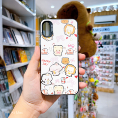 Ốp IP Xs Max lưng cứng in nhiều Gấu Happy day