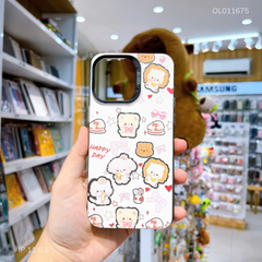 Ốp IP 11 6.1 lưng cứng in nhiều Gấu Happy day