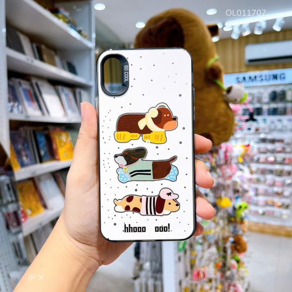 Ốp IP X lưng cứng in 3 cún nằm