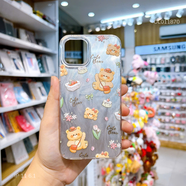 Ốp IP 11 6.1 vân ánh sóng Cute Bear