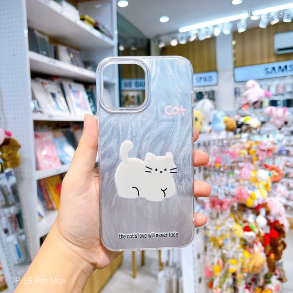 Ốp IP 15 Pro Max vân ánh sóng Cat