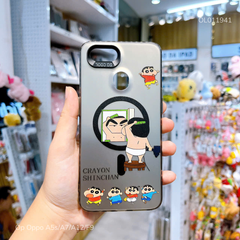 Ốp Oppo A5s/A7/A12/F9 nhám bạc Shin chải tóc