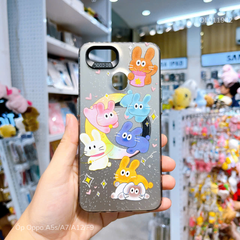 Ốp Oppo A5s/A7/A12/F9 nhám bạc Thỏ nhiều màu