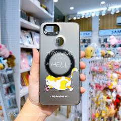 Ốp Oppo A5s/A7/A12/F9 nhám bạc Mèo training