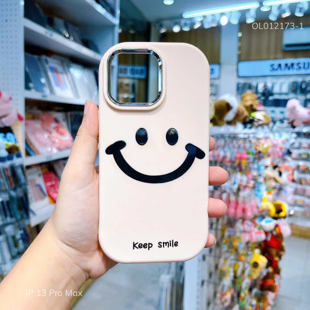 Ốp IP 13 Pro Max Silicon mặt cười Keep Smile
