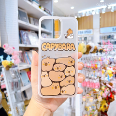 Ốp IP 15 Pro Max dẻo nhám nhiều Capybara xếp khung