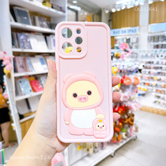 Ốp Xiaomi Redmi 12 4G silicon hình Heo hồng nổi