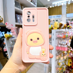 Ốp Xiaomi 11T/11T Pro silicon hình Heo hồng nổi