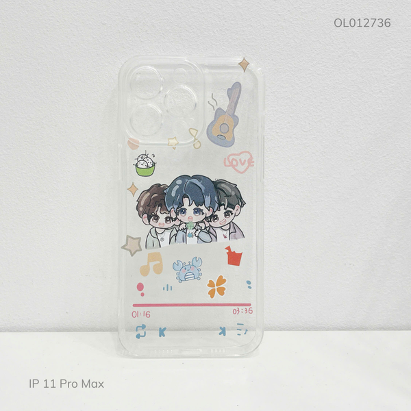 Ốp IP 11 Pro Max dẻo trong in 3 hình Anime nam