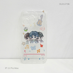 Ốp IP 11 Pro Max dẻo trong in 3 hình Anime nam