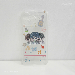 Ốp IP 12 Pro Max dẻo trong in 3 hình Anime nam