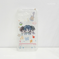 Ốp IP 14 Pro Max dẻo trong in 3 hình Anime nam