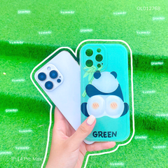 Ốp IP 14 Pro Max dẻo Panda Green lưng phồng