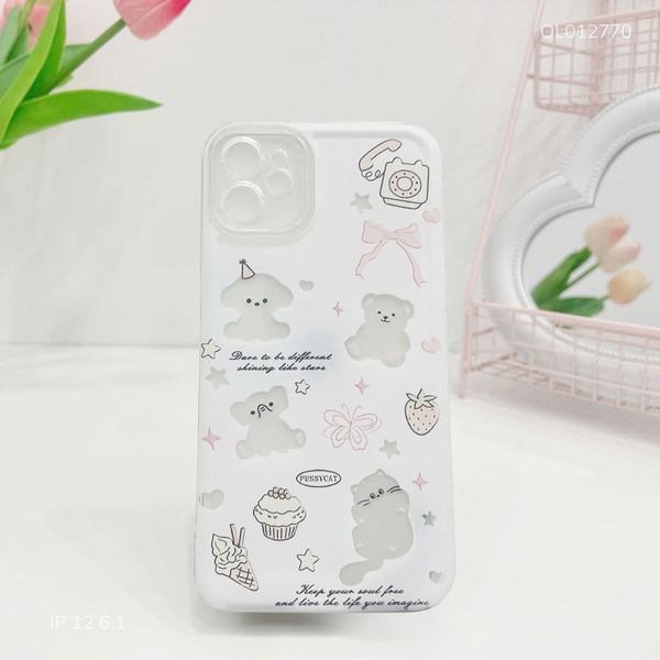 Ốp IP 12 6.1 dẻo hình Gấu/Voi trong