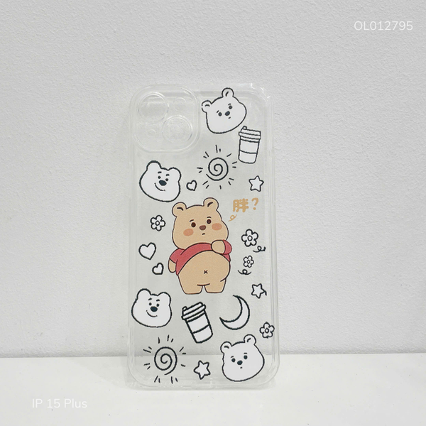Ốp IP 15 Plus dẻo trong nhiều icon hình Pooh