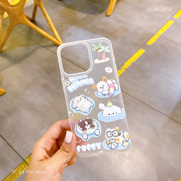 Ốp IP 14 Pro Max dẻo nhám Nice summer Puppy
