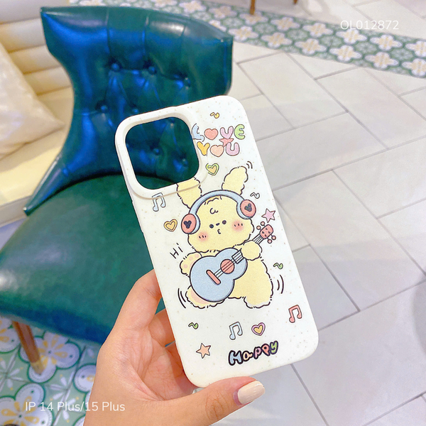 Ốp IP 14 Plus/15 Plus dẻo lúa mì Gấu đàn