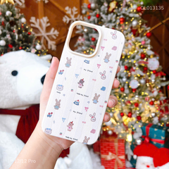 Ốp IP 12/12 Pro giả da dẻo nhiều thỏ My friends