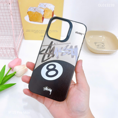 Ốp iPhone 15 Pro Max nhám bạc lưng Stussy