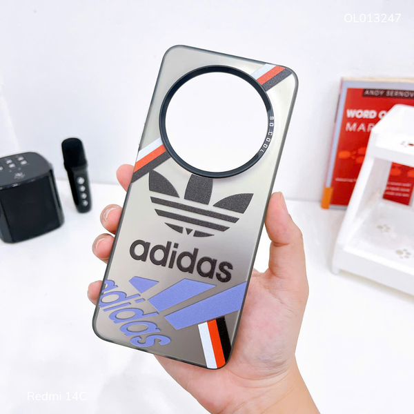 Ốp Redmi 14C nhám bạc lưng Adidas