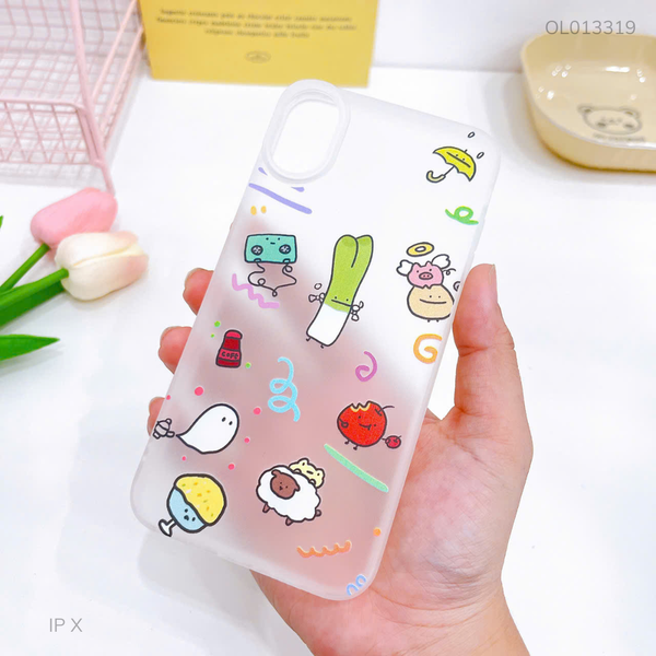 Ốp IP X dẻo nhám nhiều icon và hành lá