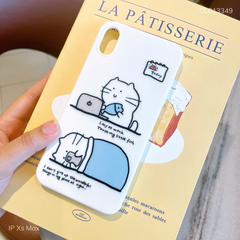 ** Ốp IP Xs Max dẻo trắng mèo Work and sleep