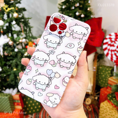 Ốp IP 12 Pro Max lưng cứng nhiều Gấu loang hồng