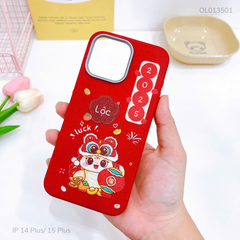 ** Ốp iPhone 14 Plus/15 Plus dẻo da sần tết LỘC