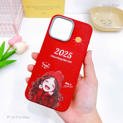 ** Ốp IP 16 Pro Max dẻo da sần tết Cô gái 2025