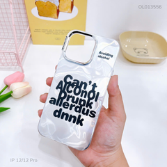 ** Ốp IP 12/12 Pro lưng cứng loang bạc Can't Alcohol đen