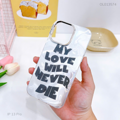 ** Ốp IP 13 Pro lưng cứng loang bạc My love