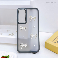 Ốp SS A04s/A13 lưng nhám đính nơ viền màu