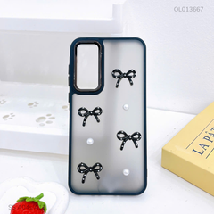 Ốp SS A04s/A13 lưng nhám đính nơ viền màu