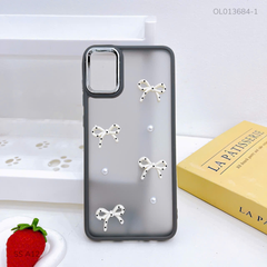 Ốp SS A12 lưng nhám đính nơ viền màu