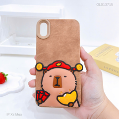 ** Ốp IP Xs Max giả da lộn Thần tài Capybara