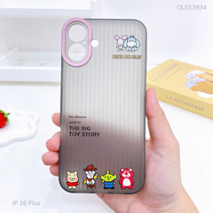 Ốp IP 16 Plus vân vali nhám hoạt hình Pooh