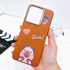 Ốp Xiaomi Redmi 13 dẻo vân giả da Capybara nhìn thẳng Sweet