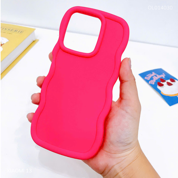 Ốp Xiaomi 13 silicon trơn màu viền sóng nổi