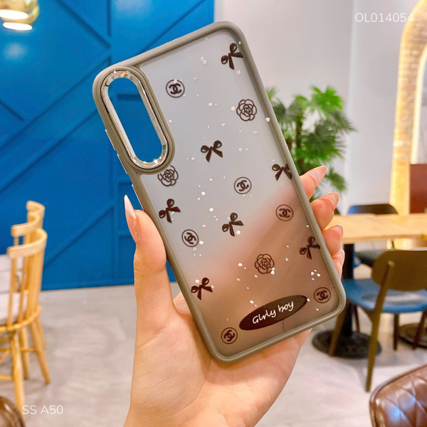 Ốp SS A50/A50s/A30s lưng nhám nhiều nơ đen Girly Boy