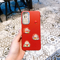 ** Ốp SS A16 dẻo vân giả da đính 3 sticker rắn chipi