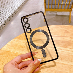 Ốp SS S23 lưng trong Magsafe viền xi màu