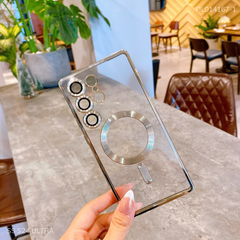 Ốp SS S24 Ultra lưng trong Magsafe viền xi màu