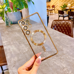 Ốp SS S24 Ultra lưng trong Magsafe viền xi màu